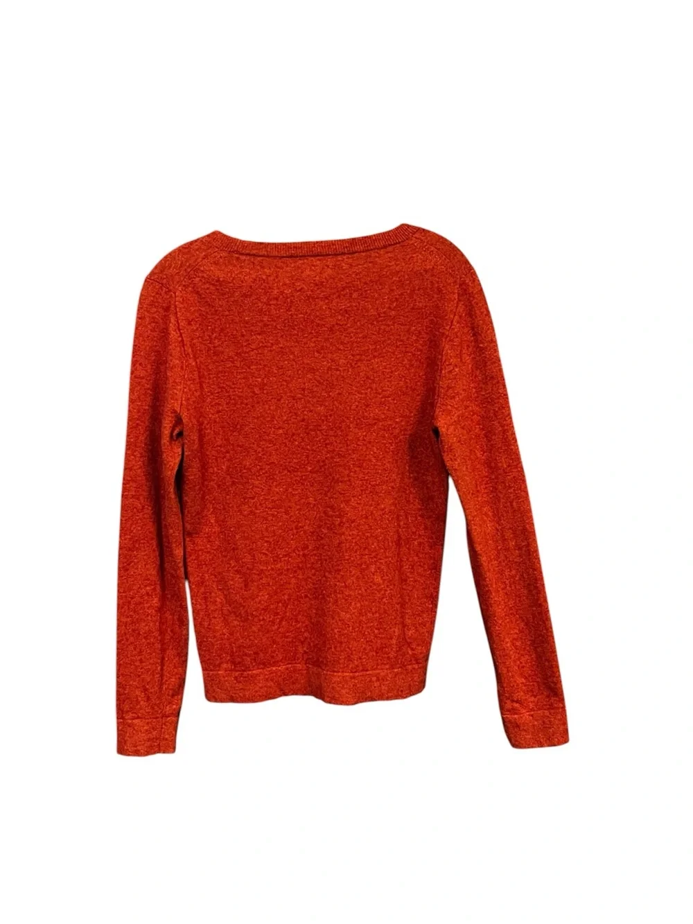 J.Crew Factory Teddie Sweater Women M Rust Merino Wool Blend Crew Neck Fitted